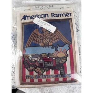 Vtg 1975 Crewel Embroidery‎ Kit American Farmer Farm Bureau 1976 Bicentennial